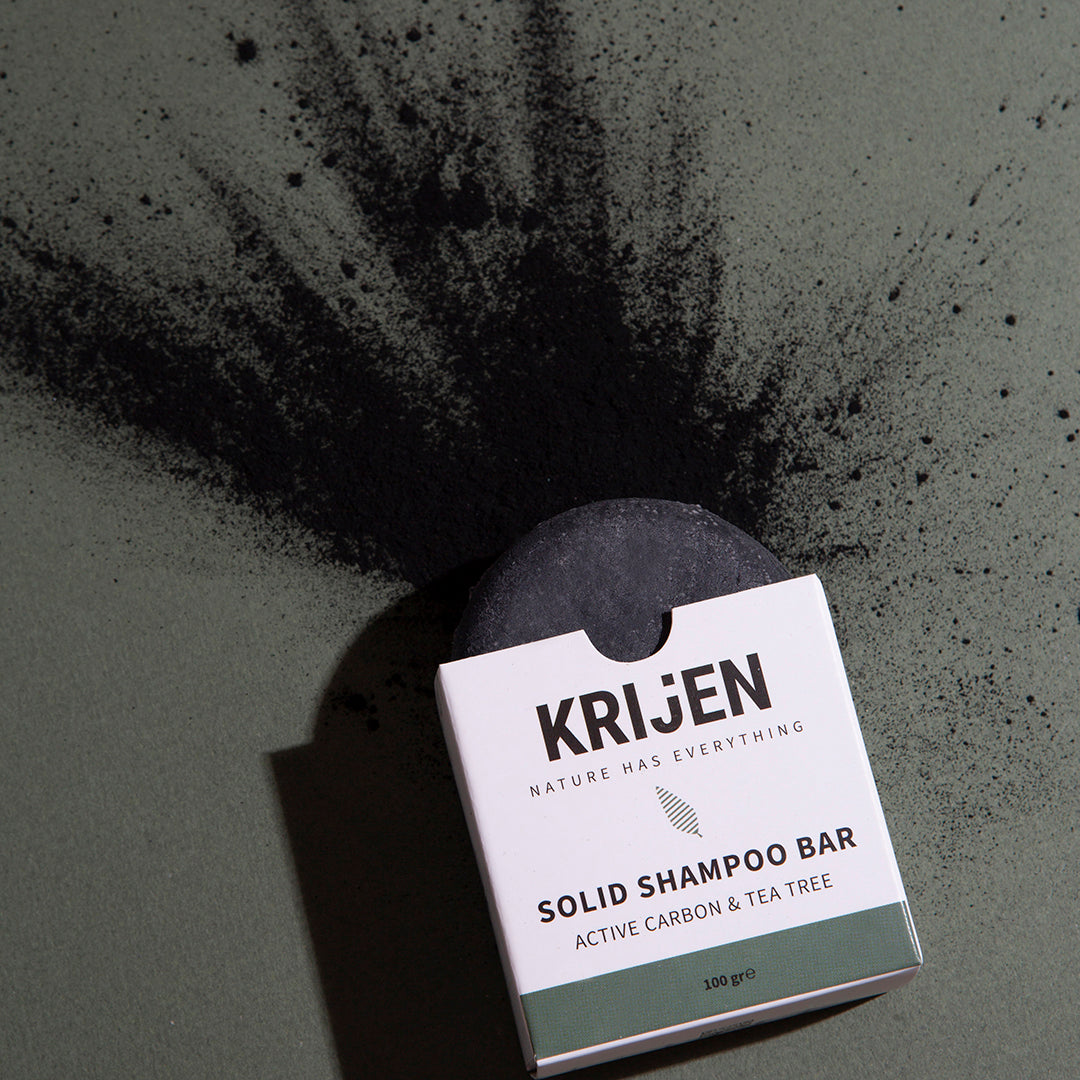 Festes Shampoo mit Aktivkohle und Teebaumöl, 100 Gr.