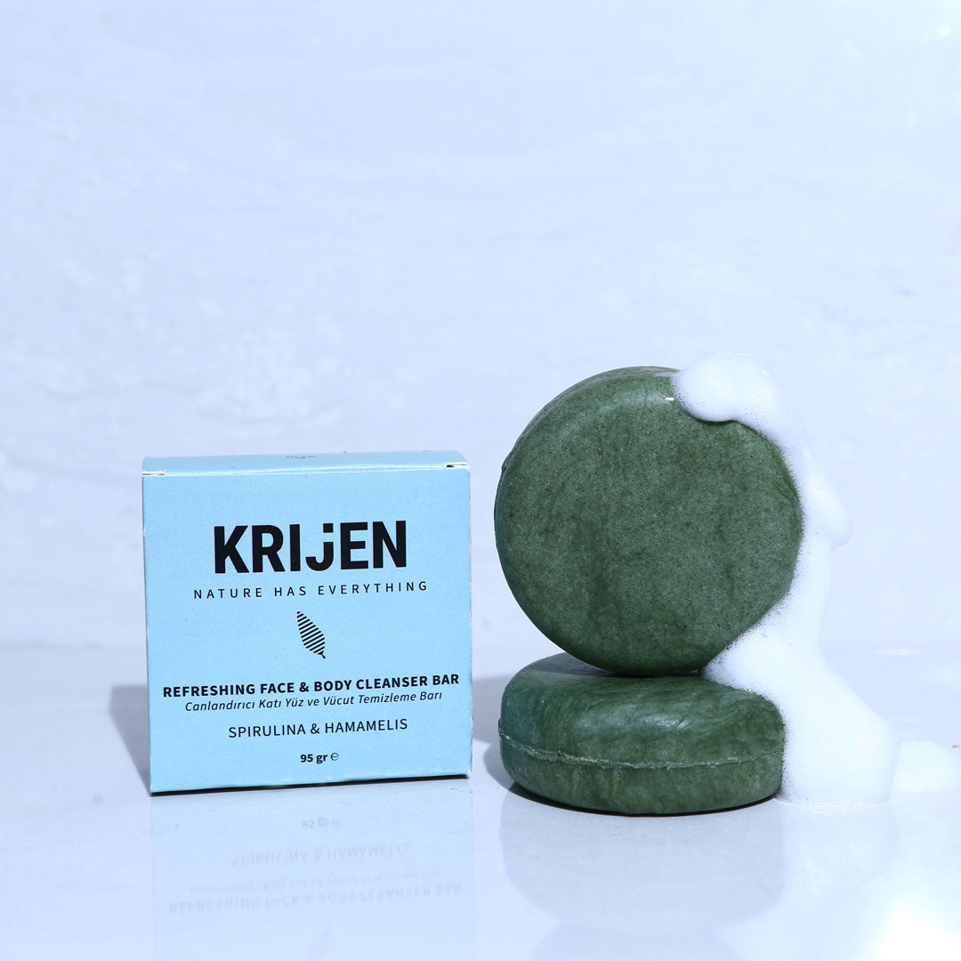Revitaliserende Spirulina & Toverhazelaar Gezichts- en Lichaamsreinigingszeep 95 gr 